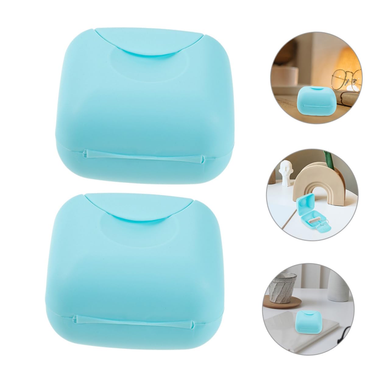 FOMIYES 2pcs Storage Box Holder Outdoor Carrier Cups Storage Case Organizer Case Pacifier Holders Plastic Blue