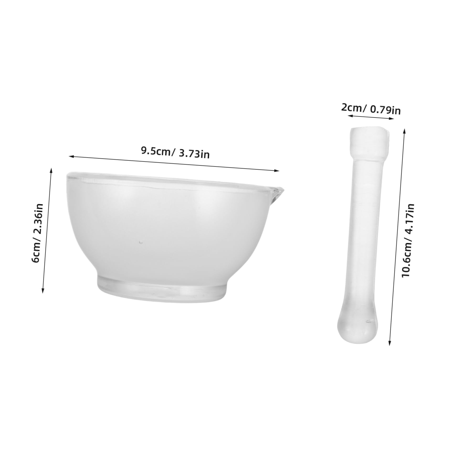 SOLUSTRE Set of Glass Mortars and Pestle Pestle and Bowl Mini Grinding Bowl Handheld Seasoning Tool for Laboratory Precision Glass Equipment