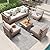 TerraRelax 7 Piece Patio Furniture Set, Wicker Modular Outdoor Furniture with Thicker Cushions, Outdoor Couch Sofa for Garden, Poolside, Backyard, Beige