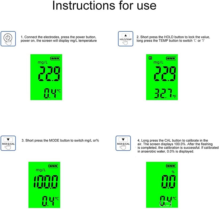 Dissolved Oxygen Meter Dissolved Oxygen Analyzer Dissolved Oxygen Tester for Freshwater Aquaculture Swimming Pools
