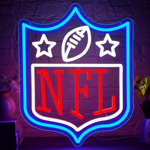 Football Neon Sign for Wall Decor Dimmable Football Led Neon Light for Man Cave or Garage Club Bedroom Birthday Gifts for Rugby Fans 5V USB Powered Size15.7 * 12.6In(ZYLD322)