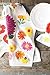 Now Designs Floursack Kitchen Towels Quick Dry Cotton Hand Towel Set, 3 Count, Flowers of The Month, 20 x 30 in