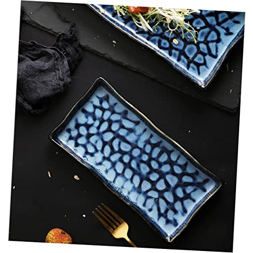 Plato rectangular de cerámica para sushi y snacks miniatura 4