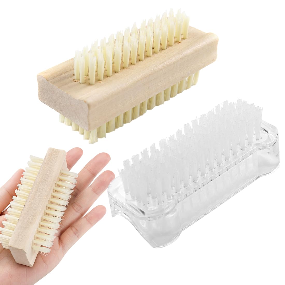 2 PCS Spazzolino Unghie Mani, Spazzola Per Unghie, Spazzolino per unghie mani, Spazzole per la Pulizia plastica, Universale, Per Pulizia di mani Delle Unghie