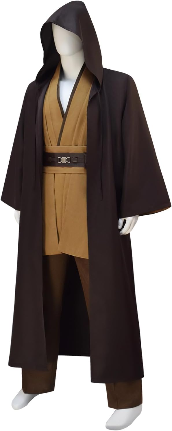 Men's Robe Costume Adult Halloween Tunic Hooded Robe Pants Uniform Outfits Cosplay Full Set - Image 2