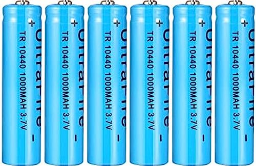 10440, No. 7 AAA 1000mAh 3.7V Li-ion con parte superior para linternas S, 6 unidades