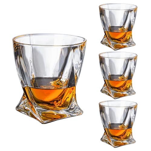 Artcochan Whiskey Glasses Set of 4, Old Fashioned Cocktail and Rocks Glasses for Men, 10oz Bourbon and Whiskey Glass Set - Perfect Whiskey Gifts for Husband or Boyfriend.
