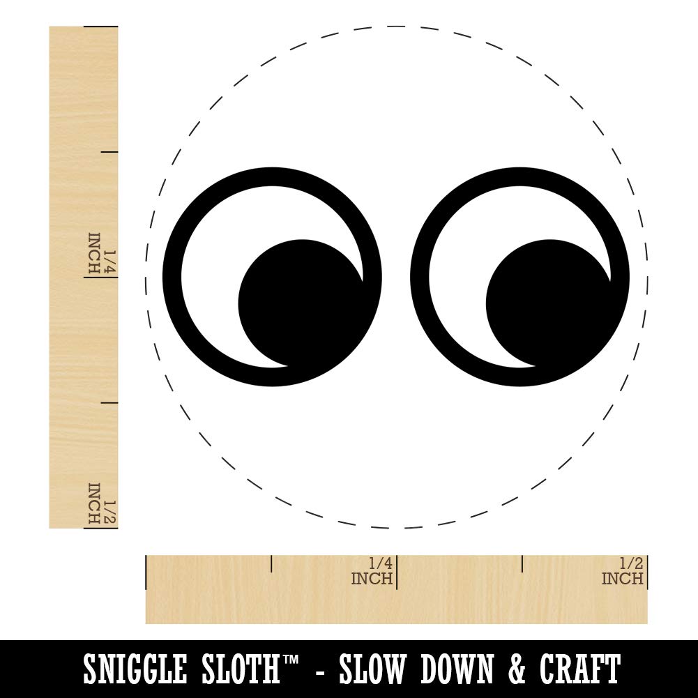 Cute Cartoon Eyes Looking to Side Chicken Egg Rubber Stamp - 1/2 Inch Mini
