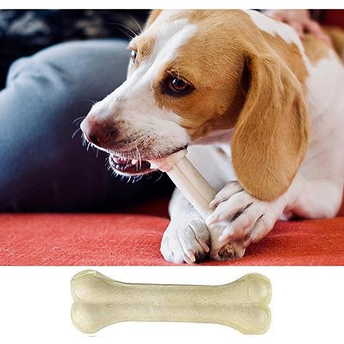 Image of 5 inch Rawhide Dog Chew Bones - Pack of 12 . Chicken Flavour . Protein‑Rich, Low‑Fat Dental Chews for Medium & Adult Dogs . No Added Colours or Preservatives