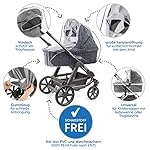 Zamboo Universal Komfort Regenschutz für Kinderwagen/Babywannen - gute Luftzirkulation, Sichtfenster mit Vordach, Schadstofffrei