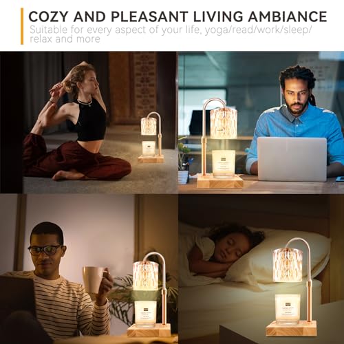 TOACSUCP Candle Warmer Lamp with 3 Bulbs, Adjustable Height Dimmable Candle Warmer with Timer, Compatible with Large Jar Candles, Candle Lamp with Charming Gift Box Ribbon for Her/Him(2 Pack) by TOACSUCP - Image 4