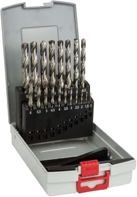 Bosch Professional 19-częściowy zestaw wierteł do metalu HSS-G ProBox (do stali, Ø 110 mm, osprzęt do wiertarko-wkrętarki i stojaka wiertarskiego)