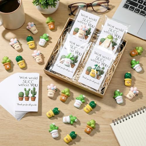 Set de 30 imanes decorativos succulenta con tarjeta de agradecimiento miniatura 4