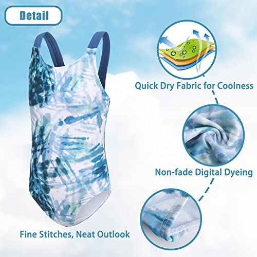 Image of Girls One Piece Swimsuits Tie Dye Bathing Suit for Girls Hawaiian Swimwear 3-16 Years