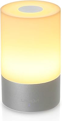 Smart Nachttischlampe, Lixada Stimmungslicht mit 256 RGB Farbwechsel, Dimmbar Tischlampe, Tischleuchte LED Touch, Stimmungsvolle Nachtlicht mit 3 Helligkeiten für Kinderzimmer