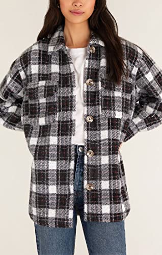 Z SUPPLY Plaid Tucker Jacket In White ZJ2146232