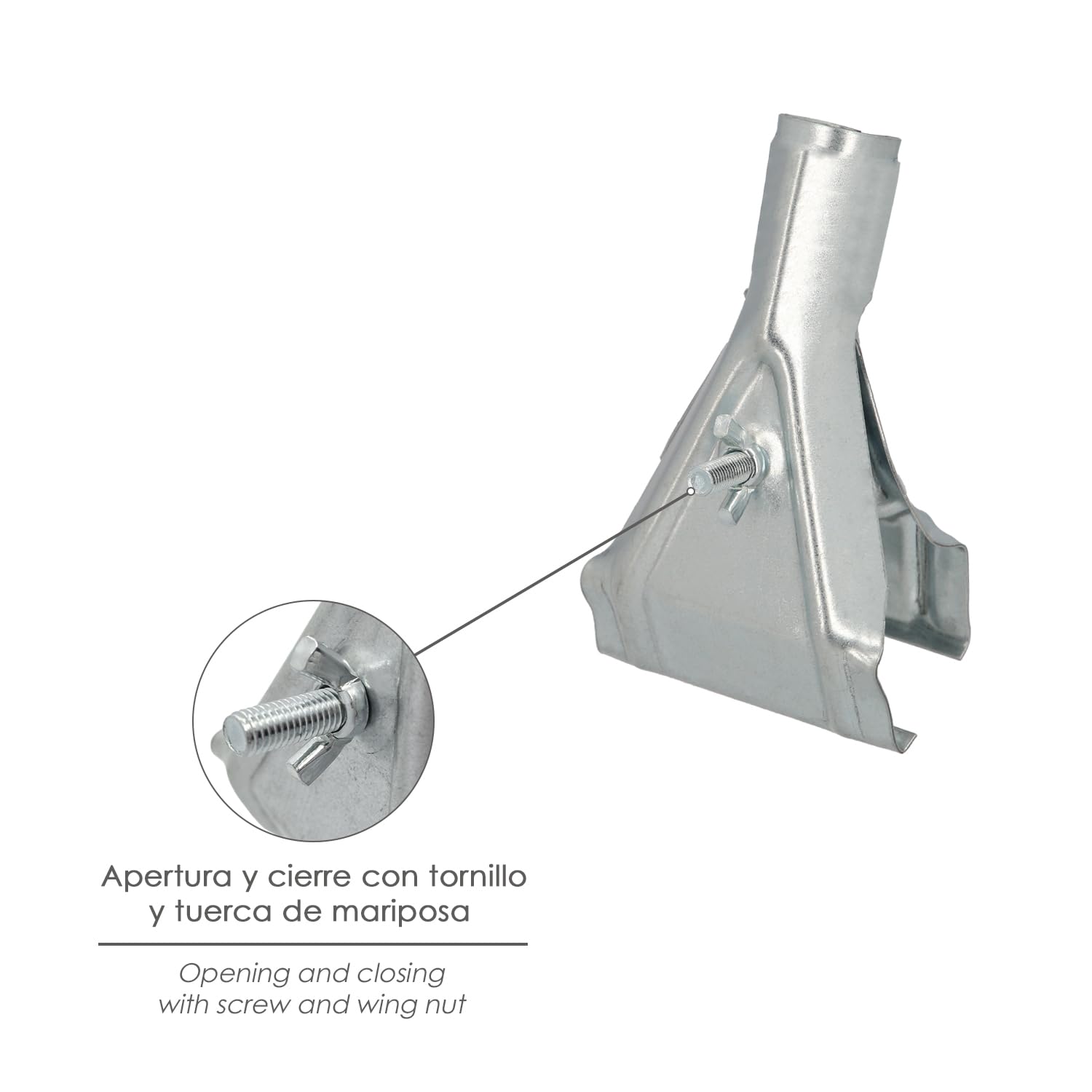 Artiglio per spazzola spazzatrice, manico ø 28 mm. Per spazzole da 55 a 70 mm. supporto spazzola spazzatrice,