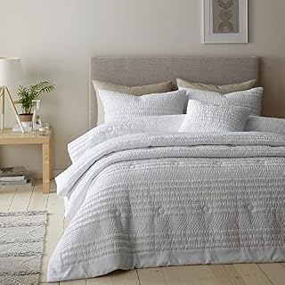 Catherine Lansfield Milo Bow Easy Care King Duvet Set White