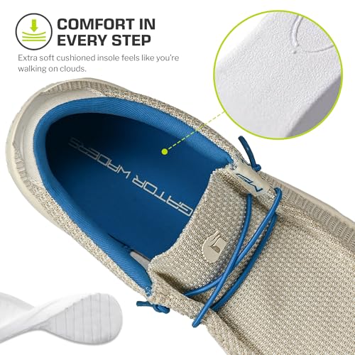 Image of Mens Casual Shoes - Men's Loafers & Slip-Ons Camp Shoes with No-Tie Laces -Arch Support Boat Shoes for Everyday Wear