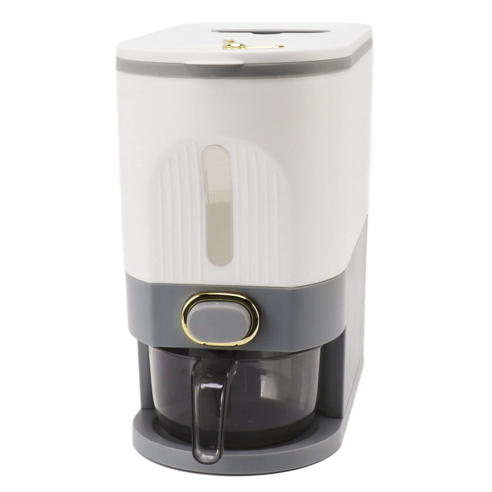Domary Contenitore di Stoccaggio Ermetico di Grande capacità per Dispenser Riso per Uso Domestico in con Materiale PP e PET (Grigio)