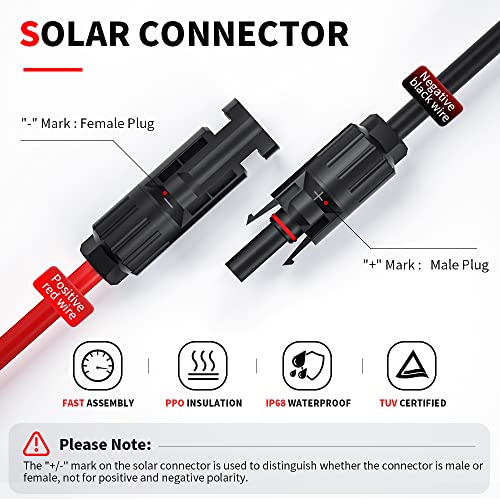 image for ELECTOP Solar Panel Connector to DC 8mm Adapter Cable, 6FT DC Power Pl