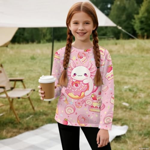 Image of WELLFLYHOM Long Sleeve T-Shirt for Boys Girls 3-16 Years Old Tee Tops Crewneck Pullover Shirts Fall Outfits