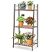 COSTWAY Pflanzenregal Blumenregal, Blumenständer Garten, Blumentreppe Bambus, Pflanzentreppe mehrstöckig, freistehender Pflanzenständer für Outdoor Indoor (3 Etagen, Braun)