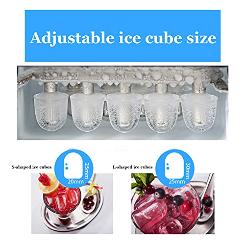 Fabricadora de hielo de sobremesa, salida rápida de hielo en 6-13 minutos, producción máxima de 15 kg en 24 horas, color blanco (limpieza manual) miniatura 4