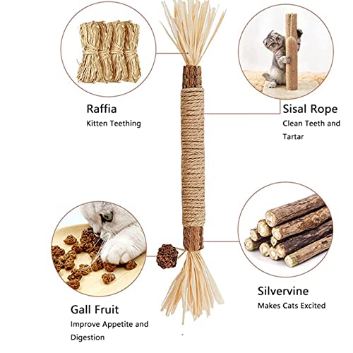 HAIPAITE Silvervine Palitos de mastigar para gatos, palitos de mastigar erva-dos-gatos brinquedos pa