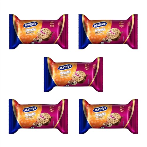 Image of McVitie's Hobnobs Hazelnut & Dark Choco-chip Cookies, 75g Pack of 5