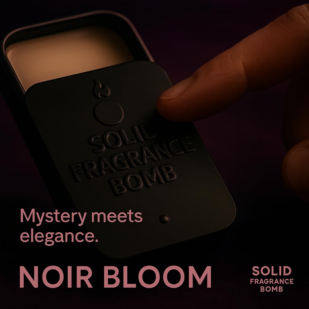 – Premium All-Natural Solid Cologne for Men & Women | Long-Lasting, TSA-Safe, Alcohol-Free, Halal, Handmade Travel Fragrance Balm (Noir Bloom)