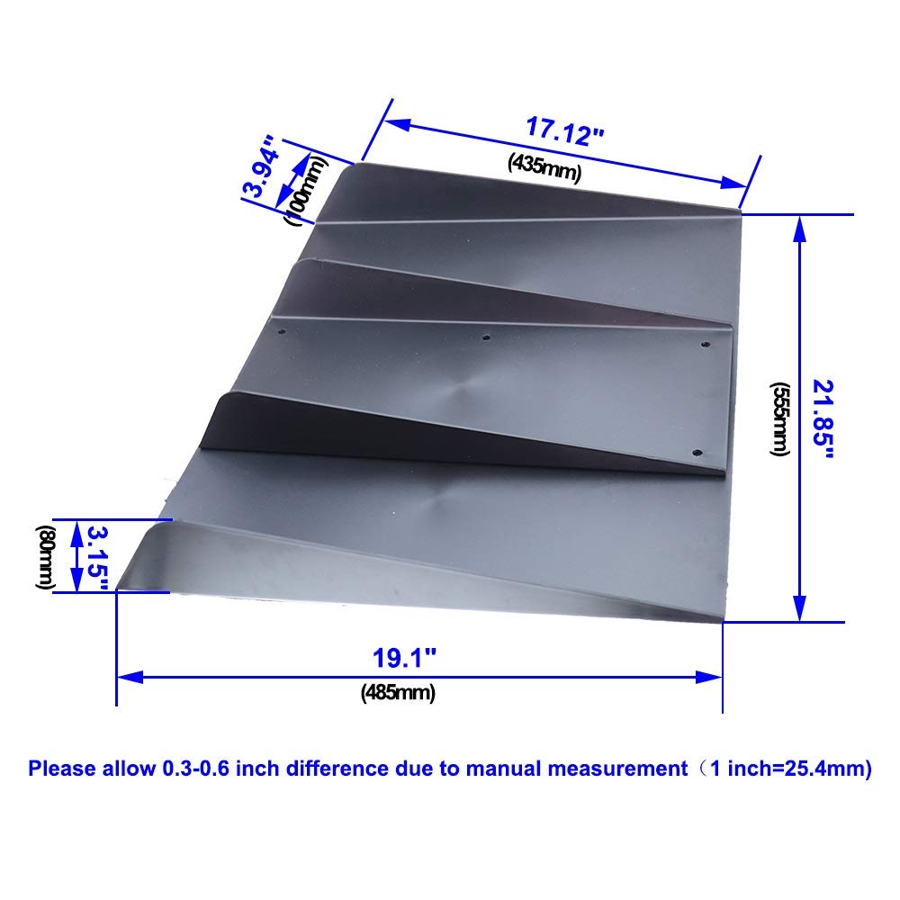 Universal Schwarz ABS Auto Heckspoiler Dekoration Fin 4 Flossen Diffusor Heckstoßstange Diffusor Lippe 22 X 21 Stoßstangenlippenabweiser