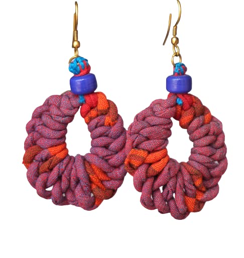 GenericRangila Dhage Hand Crafted Fabric Multi Color Earrings