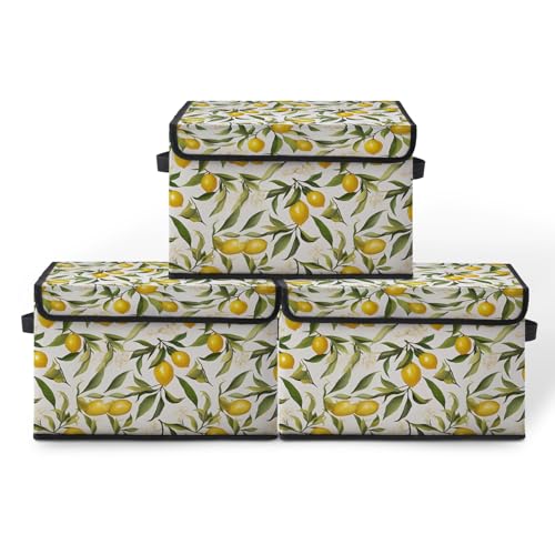 Image of Stackable Storage Bins with Lids,Closet Organizers Fabric Box for Home and Office,Blanket Clothes Organizers,Under Bed Storage Containers 3 Pack