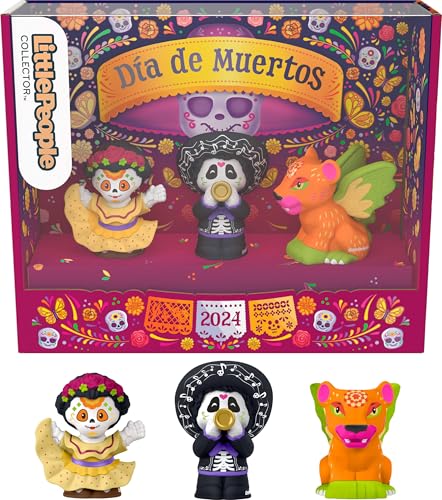 Image of Little People Collector Día de Muertos Special Edition Figure Set, 3 Traditional Characters in Display Box for Adults & Fans
