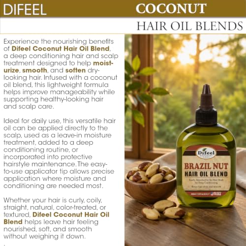 Image of Difeel Coconut Hair Oil Blend 7.1 Ounce ounce