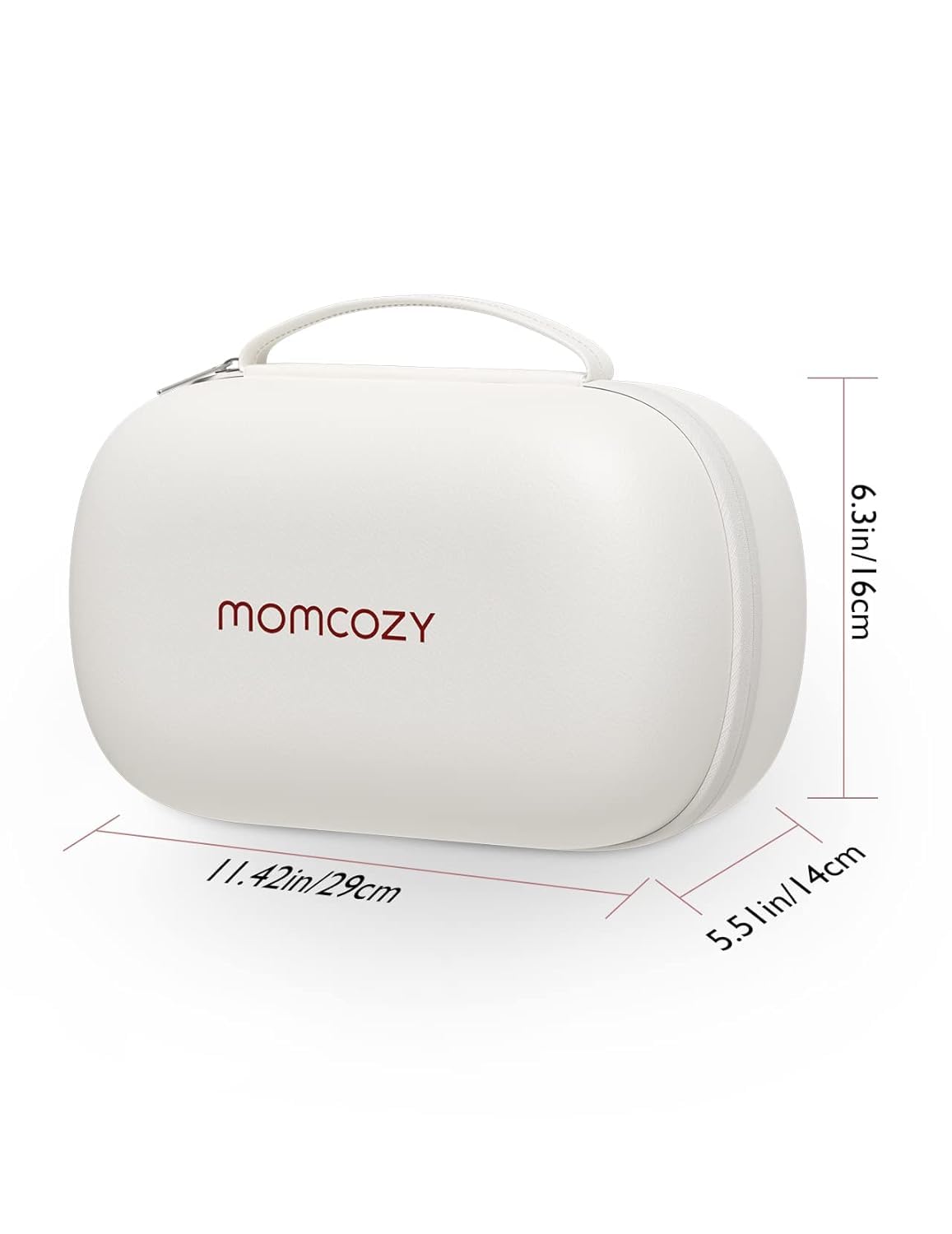 Momcozy Wearable Breast Pump Bag for M5 Smart Breast Pump, Hard Shell Waterproof Storage Case, White, Hold 2 Pumps - Image 2