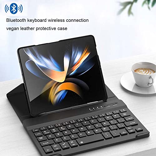 para Samsung Galaxy Z Fold 4/ Z Fold 3 Tampa do teclado do telefone,Couro Destacável Bluetooth Estoj