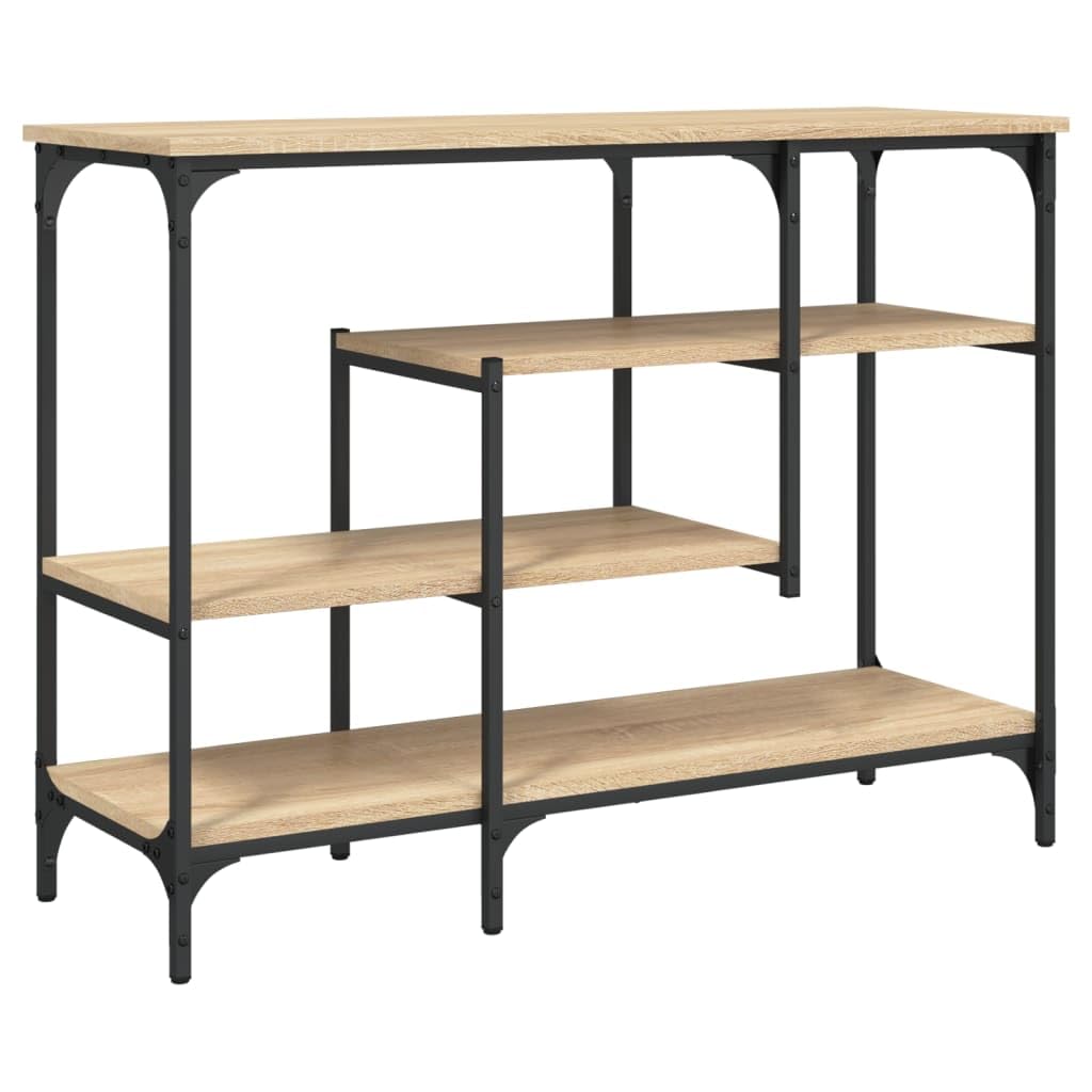 vidaXL Table Console avec étagères chêne Sonoma 100x35x75 cm