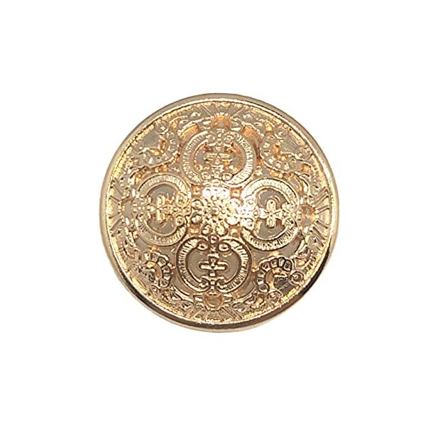 20PCS Clothes Button - Retro Hollow Sewing Button Shank Round Shaped Metal Button Set for Men Women Blazer, Coat, Uniform, Shirt, Suit and Jacket (Light Gold, 20mm) - Image 3