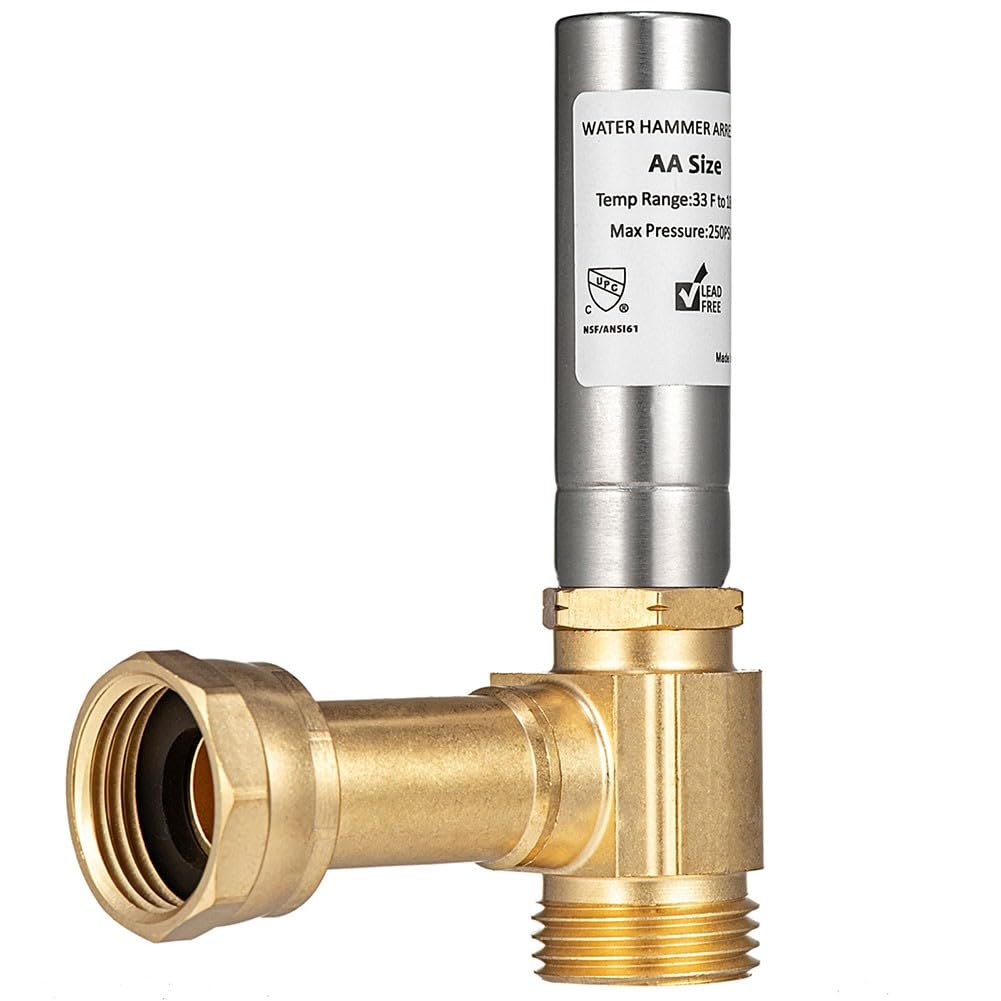 Amortisseur de courant pour machine à laver 3/4" | Réduction du bruit par coup de bélier | Valve coudée avec lot de 2, compatible avec les raccords d'eau standard