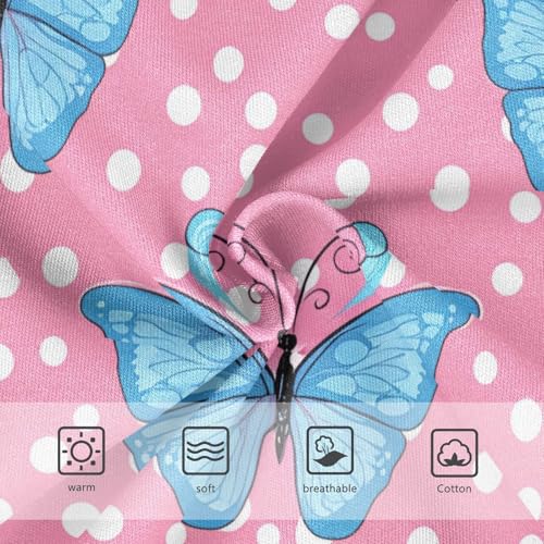 Cotton Toddler Underwear Floral Light Blue Butterflies Pink Little Girl Panties Artistic Undies Kids Briefs 2t3