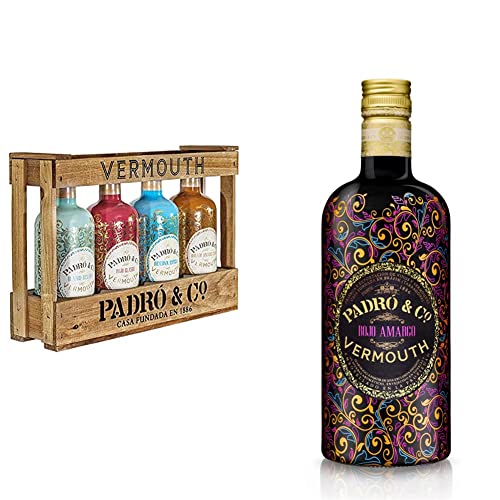 Vermouth Padró Co En Caja De Madera - Paquete De 4 X 750 Ml - Total: 3000 Ml Rojo Amargo, 75 Cl - 750 Ml Vermouth Padró Co En Caja De Madera - Paquete De 4 X 750 Ml - Total: 3000 Ml Rojo Amargo, 75 Cl - 750 Ml