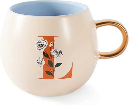 Vista 24 de FRINGE STUDIO Floral C Taza de cerámica, 14 fl oz, Crema (428034)