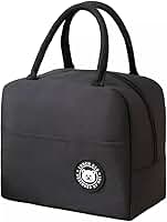 Lancheira Térmica Reutilizável para Marmita – Bolsa Sacola à Prova de Vazamentos, Mantém Alimentos Quentes e Frios, Ideal para Academia, Trabalho e Passeios – (Preto)