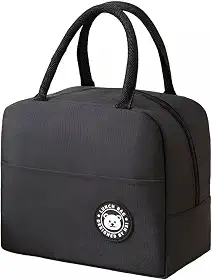 Lancheira Térmica Reutilizável para Marmita – Bolsa Sacola à Prova de Vazamentos, Mantém Alimentos Quentes e Frios, Ideal para Academia, Trabalho e Passeios – (Preto)