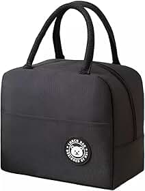 Lancheira Térmica Reutilizável para Marmita – Bolsa Sacola à Prova de Vazamentos, Mantém Alimentos Quentes e Frios, Ideal para Academia, Trabalho e Passeios – (Preto)