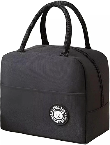 Lancheira Térmica Reutilizável para Marmita – Bolsa Sacola à Prova de Vazamentos, Mantém Alimentos Quentes e Frios, Ideal para Academia, Trabalho e Passeios – (Preto)