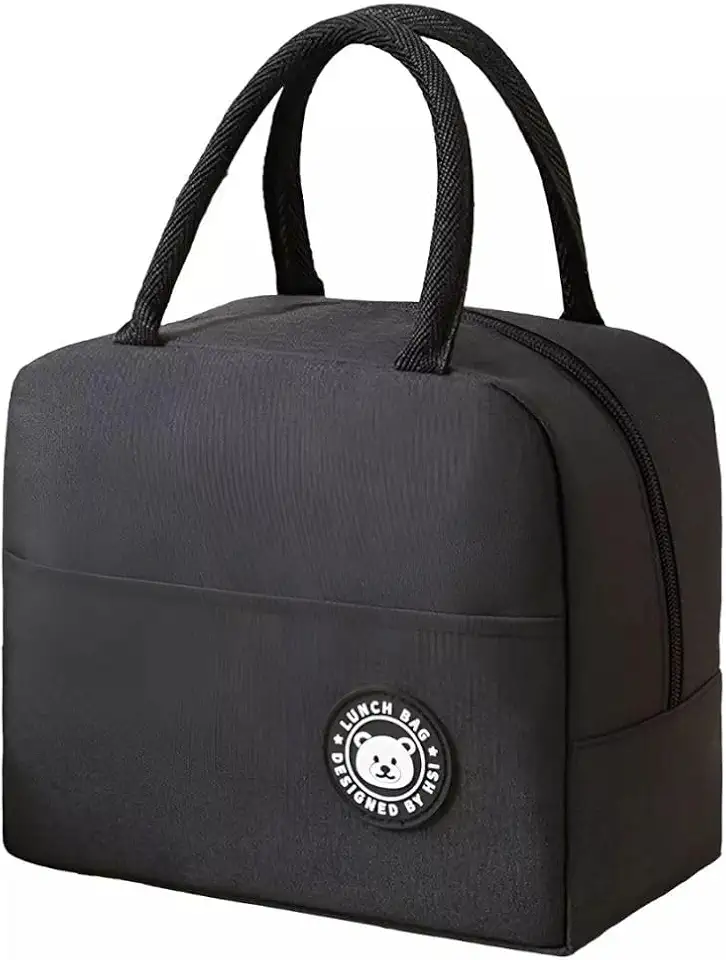 Lancheira Térmica Reutilizável para Marmita – Bolsa Sacola à Prova de Vazamentos, Mantém Alimentos Quentes e Frios, Ideal para Academia, Trabalho e Passeios – (Preto)