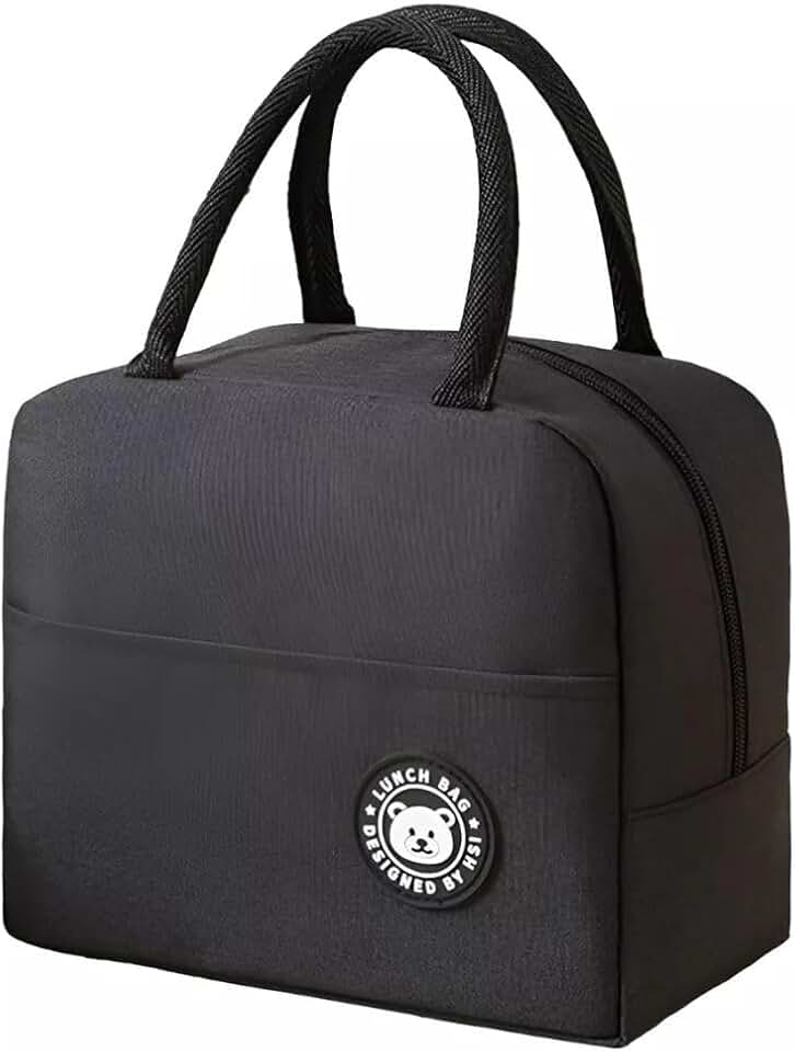 Lancheira Térmica Reutilizável para Marmita – Bolsa Sacola à Prova de Vazamentos, Mantém Alimentos Quentes e Frios, Ideal para Academia, Trabalho e Passeios – (Preto)